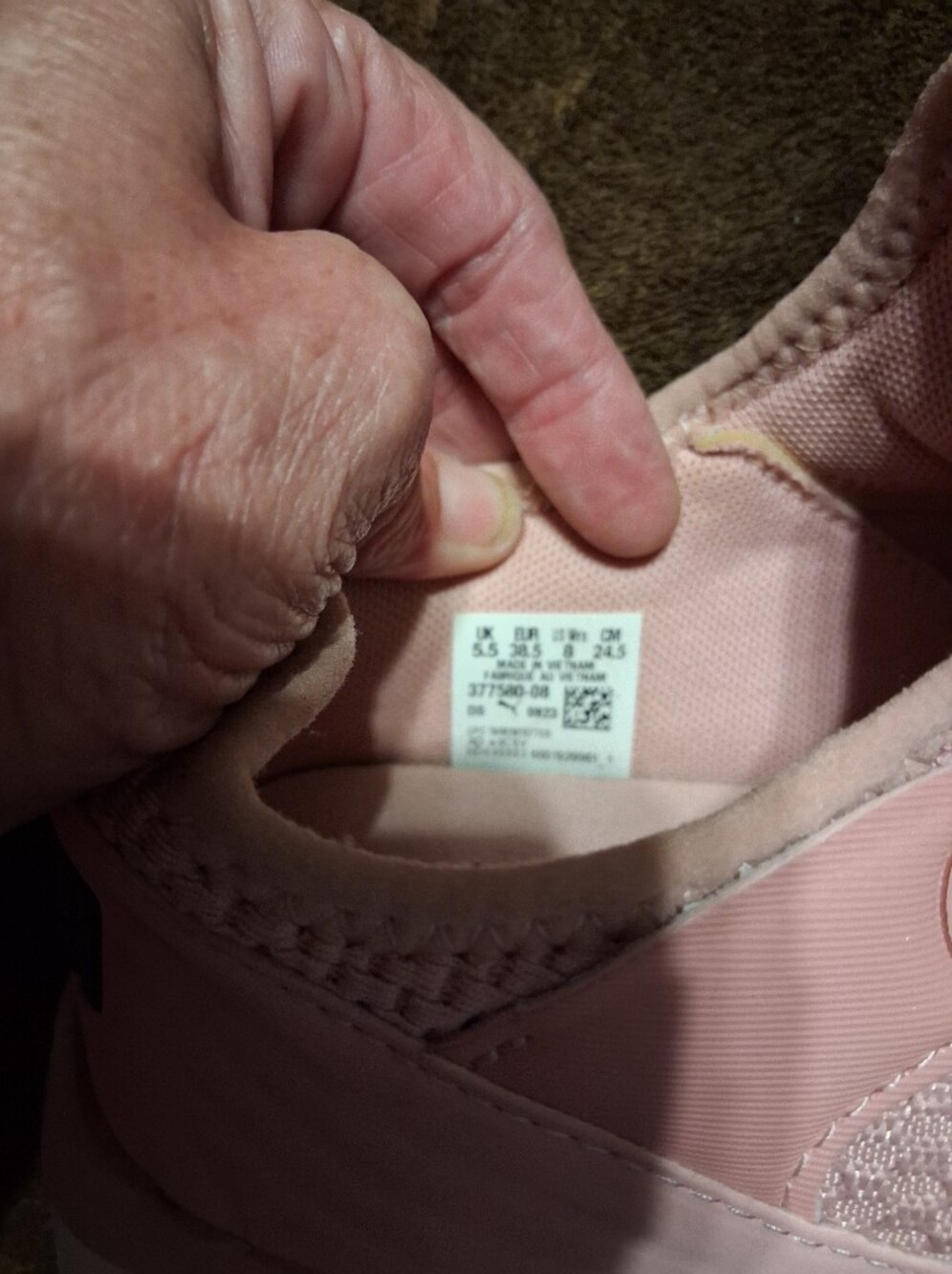 Puma Women's Pale Pink Knit Athletic Sneakers - Picture 5 of 6